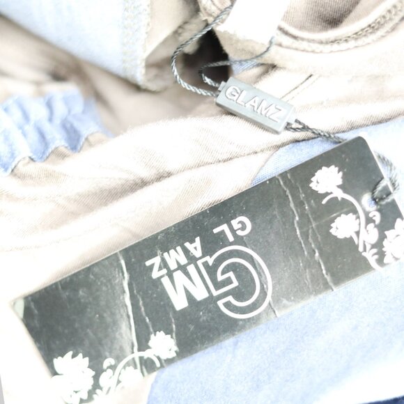 Contemporary Taupe & Blue Contrast Panel Tunic Dress - Picture 4 of 6